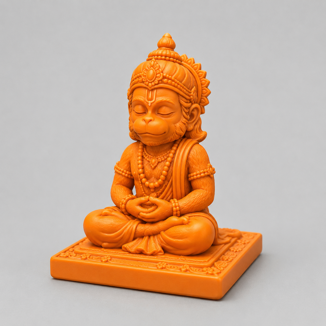 Hanuman Ji Dhyan Mudra Bhagwa 3D Model (5 Inch)